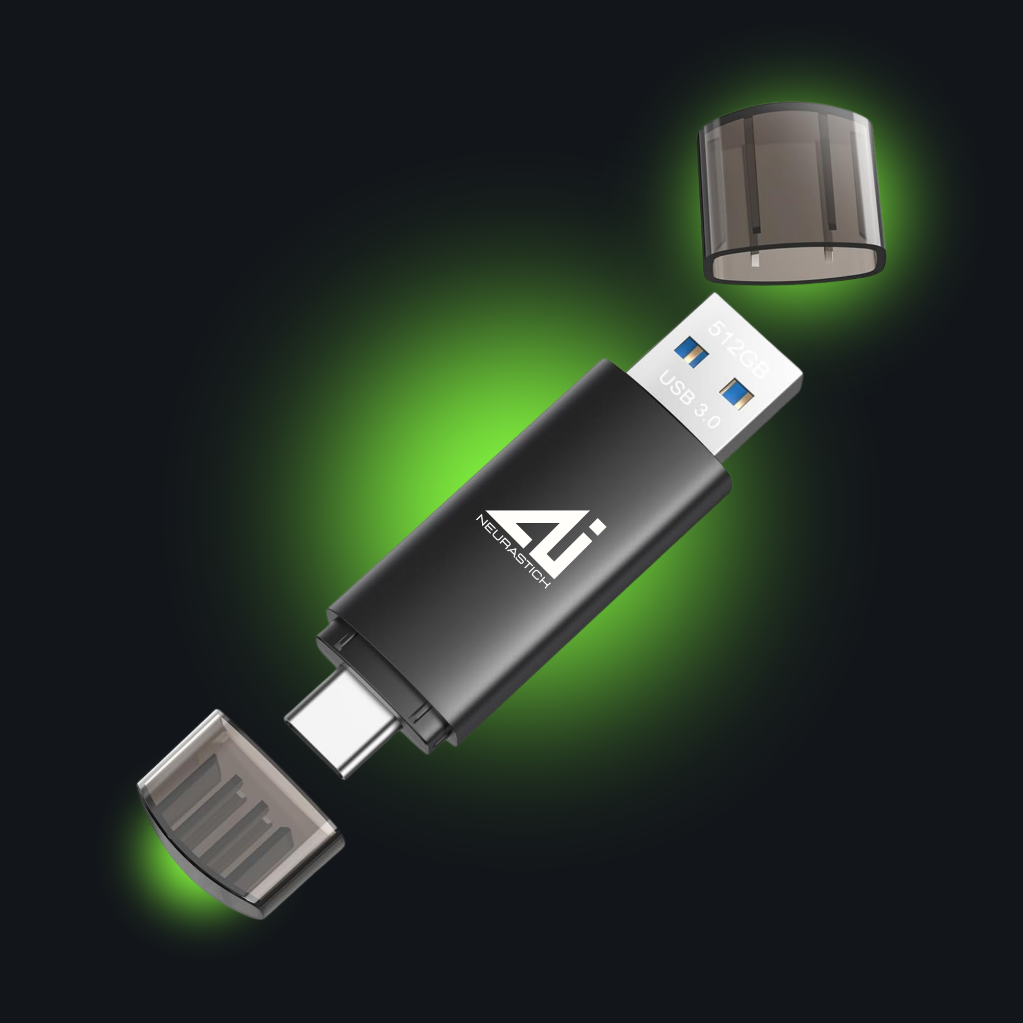 Neurastick Studio USB-A and USB-C private AI drive